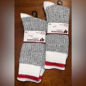 New BOOT SOCKS men’s shoe 7-12 COTTON BLEND 2 pairs GERTEX Canadian design